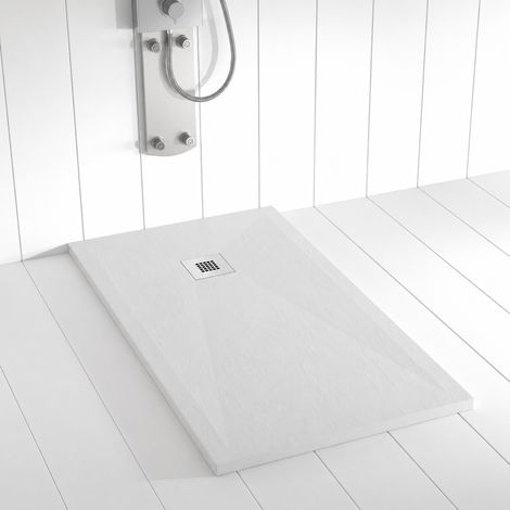 Receveur de douche Resine PLES Gris - 100x210 cm - Grille + Valve OFFERTE