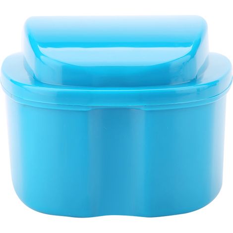 Écrin de rangement pour prothèses dentaires avec tamis filtrant, bleu clair, étui de transport pour appareil dentaire (1/5)