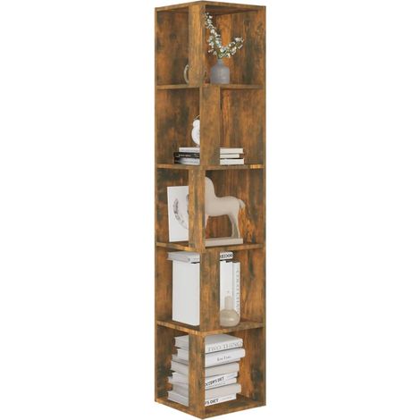 Armoire d'angle Chêne fumé 33x33x164,5 Bois d'ingénierie (1/5)