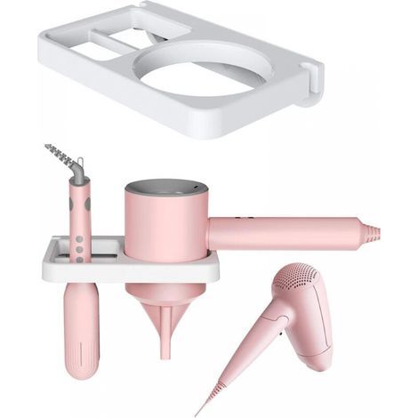 Blanc. Supporto da parete universale per asciugacapelli e piastra, organizzatore di accessori, bianco (1/5)