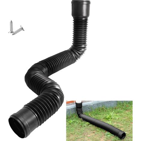 Gutter Downpipe Gutter Extender Gutter Downpipe Extension Pipe Extension for Most Downpipe (Black) (1/5)
