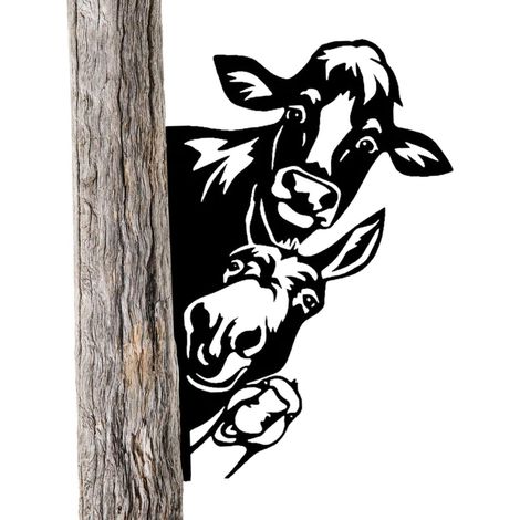 Outdoor Farm Art Decor – Kuh-Tier-Metallskulptur für Garten, Hof und Innenbereich