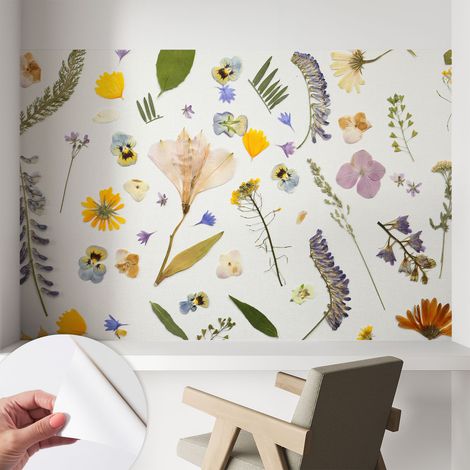 Papier peint adhésif décoratif avec colle pour salon chambre et bureau Installation rapide Fleurs de printemps 104x70 cm (1/5)