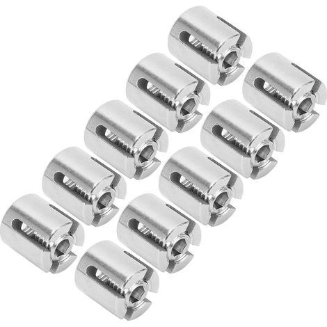 10 Pièces Pince de Câble croisé en Acier Inoxydable Fil Garde-corps Pince Attache pour Garde-corps de Câble Intérieur (M8 3mm) (1/5)