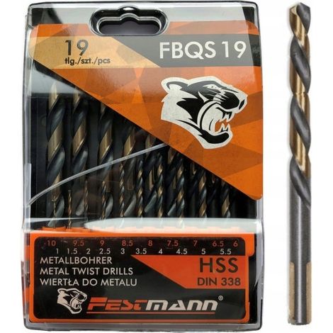 ARVEX FESTMANN FBQS METALLBOHRER-BOHRER-SATZ 19-tlg. HSS DIN 338 (1/4)