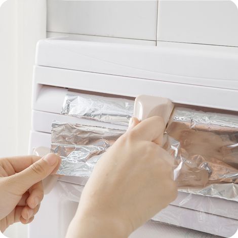 Sauce de cuisine Bouteille de rangement porte-serviettes de papier Porte-serviettes Monter outil de cuisine Cling Film Cut Grey (1/3)