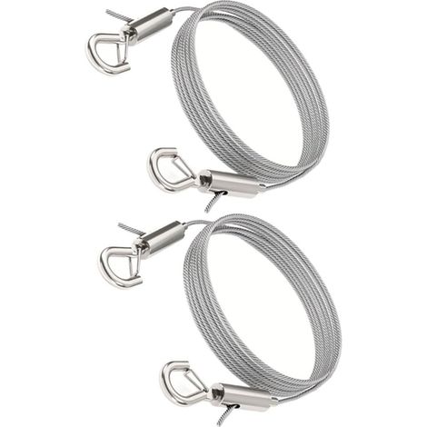 Lot de 2 câbles suspension réglables en acier inoxydable avec double (1/5)