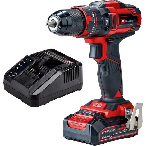 Einhell Perceuse Visseuse à percussion sans fil TE-CD 18/44 Li-i (1x2,5Ah) PXC (18 V, 2 vitesses, Couple : 44 Nm, 21 positions) Livré avec Batterie 2,5 Ah et Chargeur