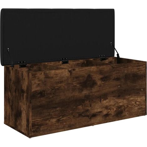 vidaXL Storage Bench Smoked Oak 102x42x45 cm Engineered Wood