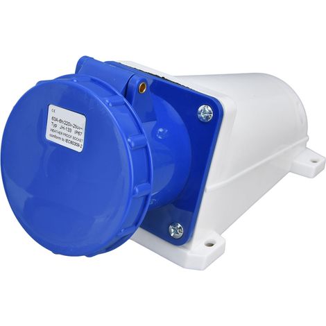 Prise industrielle triphasée 3 broches étanche IP67, connecteur d'alimentation aéronautique 220-250 V 63 A 2P+E (1/5)