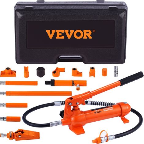 Cric hydraulique portable 4 tonnes avec tuyau de 1,2 m et mallette de rangement pour réparation de voitures et camions (1/5)