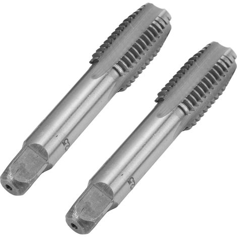 Lot de 2 tarauds métriques M18x2,5 en acier rapide HSS, cannelures droites, outil de taraudage à main, filetage précis (1/5)