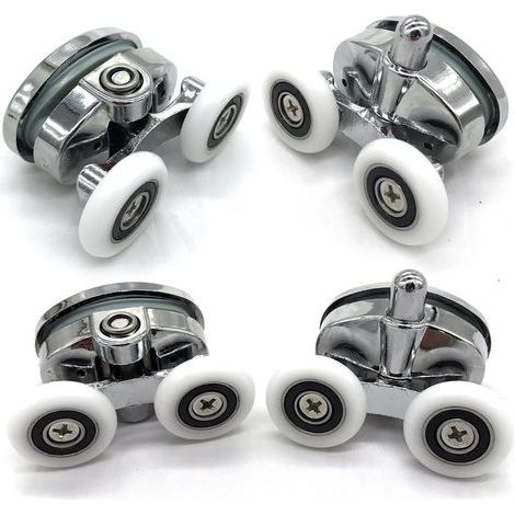 Set mit 4 Duschtürrollen – zwei Räder – oval – Schmetterlingsform (23 mm) (1/5)
