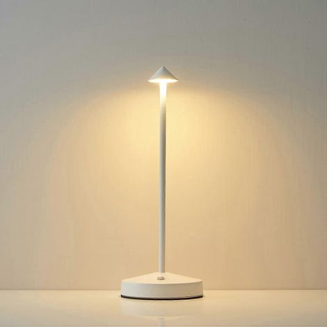 Lampe de table tactile LED sans fil, lampe de table portable rechargeable, lampe de bureau à 3 niveaux de luminosité réglable pour chambre, maison, lecture, bureau, bar, café, terrasse (1/5)