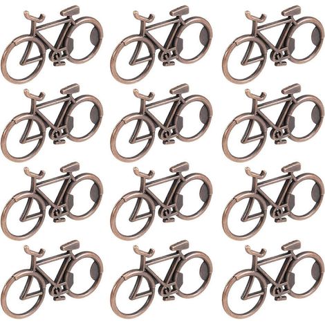 Set mit 12 flaschenöffnern in Fahrradform, Gastgeschenke für Hochzeiten, Bierflaschenöffner aus Metall (Antikbronze), Gastgeschenke.
