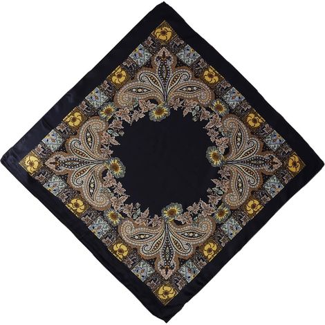 Foulard da donna, grande, quadrato, stile vintage, 90 cm (1/5)