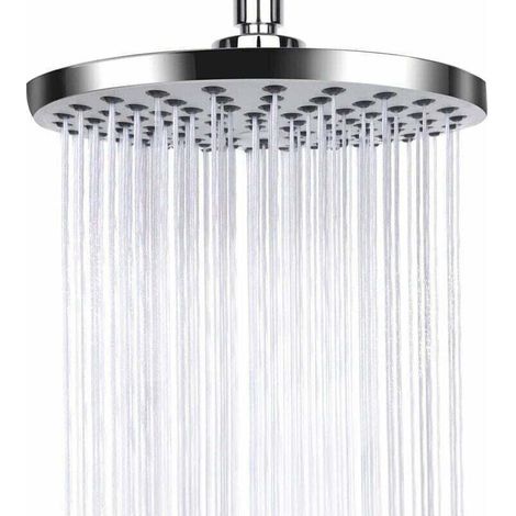 Pomme de Douche Anti-Calcaire, Tête de Douche en Acier Inoxydable, Pommeau de Douche à Effet Pluie, Pommeau de Douche Fixe à Économie d'Eau et Haute Pression pour Salle de Bain, Argenté (1/5)