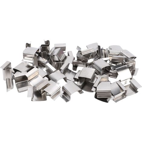 Lot de 50 pinces à vitre pour plantes grimpantes de serre, en acier inoxydable, avec ressort en forme de G, pour jardin. (1/5)