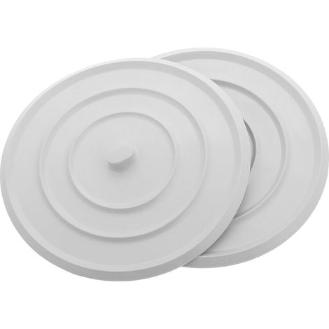 Healeved Lot de 2 bouchons vidange ronds en caoutchouc blanc pour évier , avec protection anti-odeur (1/5)