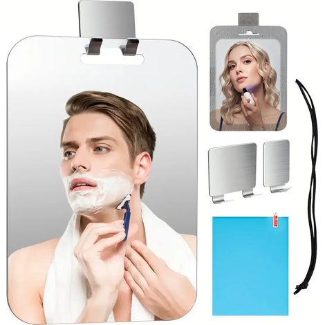 Miroir de douche antibue Razor 30x20cm incassable (1/5)