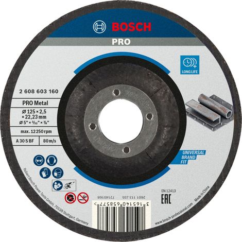 Bosch PRO Metal Trennscheibe, 125 x 2.5 x 22.23 mm, gekröpft