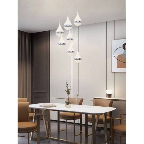TRADE SHOP - Lampada A Sospensione Led 80watt Design Goccia A Cascata Luce 6500k 4000k Lp-18a - -Bianco Naturale -