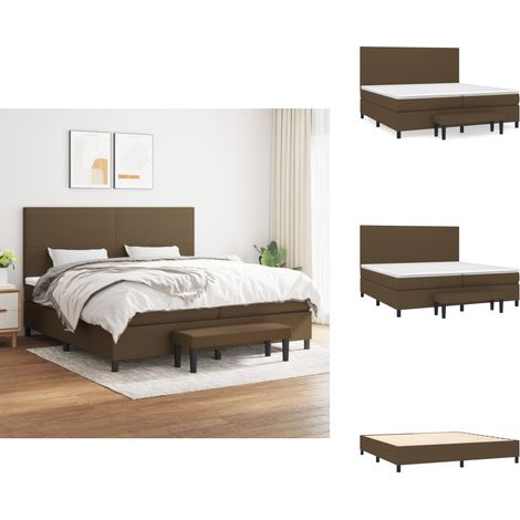 Boxspringbett mit Matratze Dunkelbraun 200x200 cm Stoff - Boxspringbett - Doppelbett - Bettenrahmen - Schlafsofa - Polsterbett (1/5)