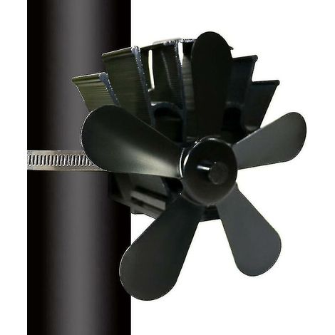 Ventilateur de cheminée en aluminium à 5 pales à chauffage efficace, gris (1/4)