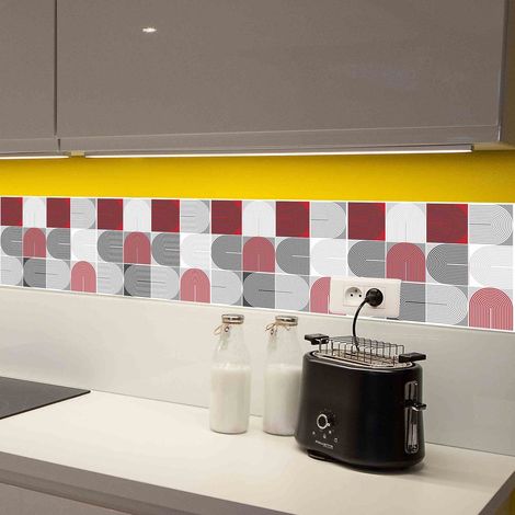 Piastrella adesiva 3D colore rosso - Access Deco