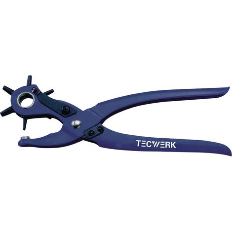 Punzonadora de revólver longitud total 240mm 2/2,5/3/3,5/4 y 5mm azul pulverizado TECWERK (1/2)