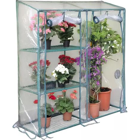 serra da giardino verdemax "bounganvillea big" con 3 ripiani 143x48x152 cm