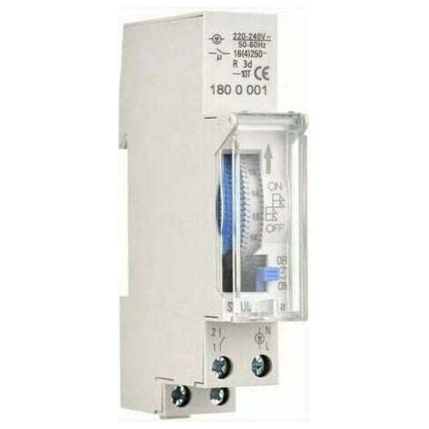 BUNTHAUS Minuterie mécanique 24H Programmable 15 min Installation sur rail DIN Tension AC220-240V Batterie intégrée NI-MH 1,2V 40mAh (1/5)