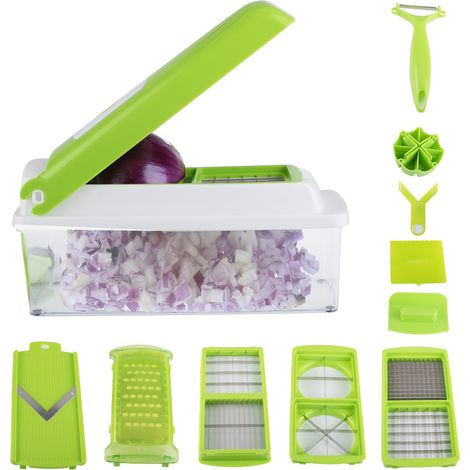Trancheuse à légumes, trancheuse à fruits, trancheuse à pommes de terre, trancheuse multifonctions, trancheuse à légumes, avec, trancheuse à oignons / coupe-oignons / trancheuse / éplucheur / coupe-ju (1/5)