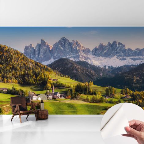 Fototapete Selbstklebend - Büro Wandgestaltung - Wanddekoration Wohnzimmer Berglandschaft 416x254 cm (1/5)
