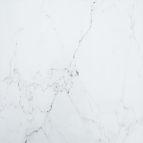 Dessus de table Blanc 80x80cm 6mm Verre trempé et design marbre (1/5)