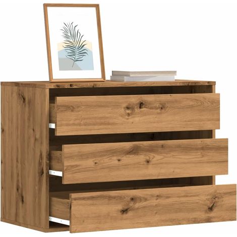 vidaXL Cassettiera Angolare Rovere Artigianale 80x41x58cm Multistrato (1/6)