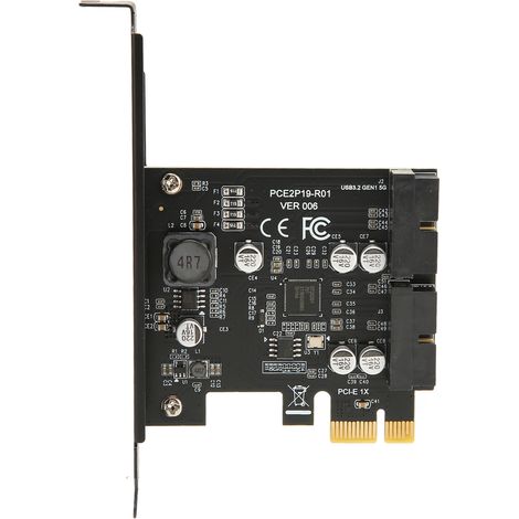 USB 3.2 Gen1 PCI-E Erweiterungskarte, 2 Ports 5 Gbit/s, 19-Pin-Anschluss, Hochgeschwindigkeits-USB-Karte für Computer (1/5)