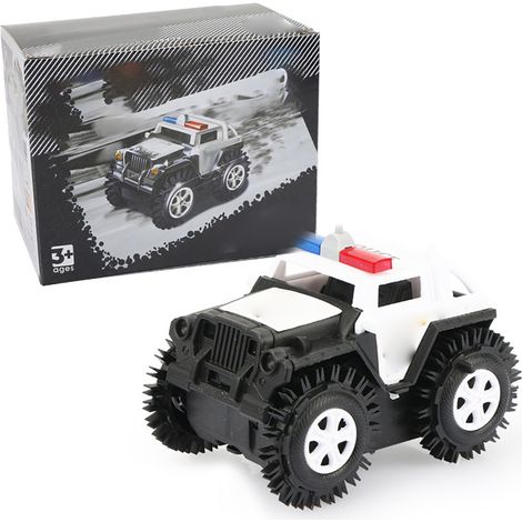 Voiture électrique enfant retournement automatique camion acrobatie simulation style policier jouet pour garçons filles gris blanc (1/5)