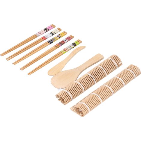 Kit de fabrication de sushis, tapis de bambou, baguettes, ensemble cadeau pour débutants (1/5)