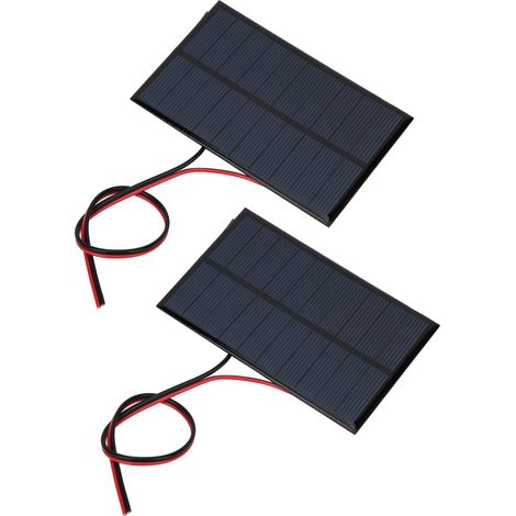 Lot de 2 mini modules de panneaux solaires avec chargeur de batterie CC 5 V 250 mA et câble de 30 cm / 11,8 pouces. (1/5)