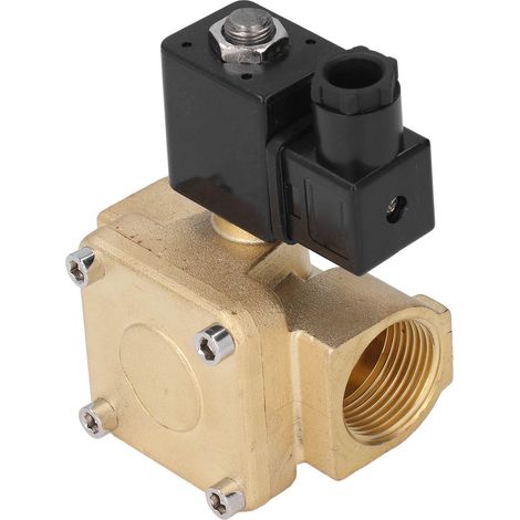 Messing-Magnetventil G1in NC, 2-Wege-Hochdruckmembran für Wasser und Luft, 220 V Wechselstrom (1/5)