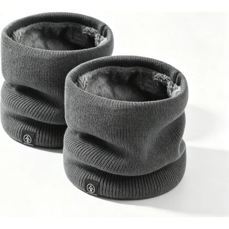 Écharpe polaire chaude d'hiver, épaisse pour une protection contre le vent et la poussière, unisexe, adaptée à la luge sur neige, tricot polaire double couche. (1/5)