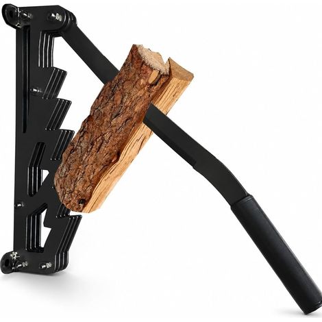 Manual Wall Log Splitter, Removable High Carbon Steel Wood Splitter, Powerful Log Splitter for Quick Fires for Camping, Woodbeaks, Picnic (Black) (1/5)