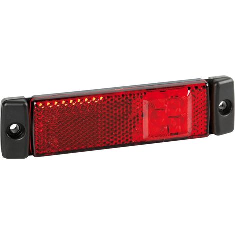 Luce ingombro con catarifrangente - 3 Led - 24V - Rosso (1/5)