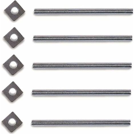 – Lot de 5 tiges filetées M4 x 60 avec écrous carrés – Acier pour assemblage meuble – Tables, lits, chaises, armoires, étagères (1/2)