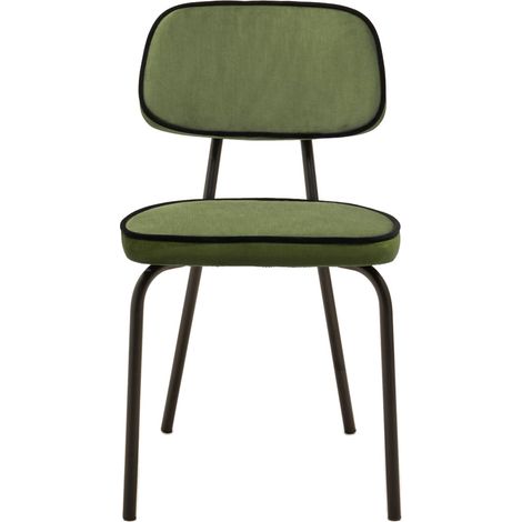 Chaise en Velours uni Dalila et passepoil noir YSABEAU (1/4)
