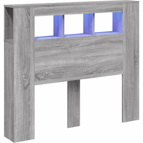 Maison Exclusive - Cabecero LED madera ingeniería gris Sonoma 120