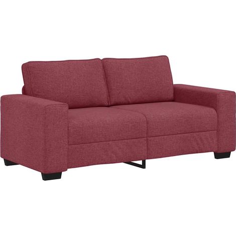 vidaXL Divano a 2 Posti Rosso Vino 180x77x82 cm in Tessuto (1/5)