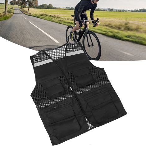 Gilet réfléchissant multipoches, noir, taille XXL, adapté à diverses occasions (1/5)