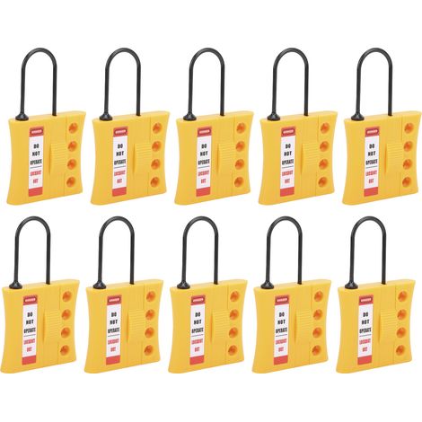 Lot de 10 cadenas de consignation/déconsignation de 3 mm, robustes, à 4 trous, isolés en nylon, pour une sécurité optimale et une isolation énergétique. (1/5)